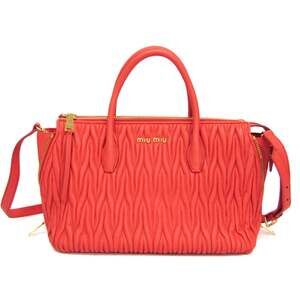 Miu Miu Matelasse Women's Leather Handbag,Shoulder Bag Salmon Pink